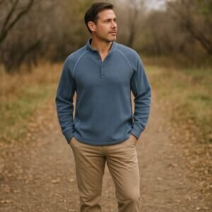 Tommy Bahama Palm Canyon Reversible Blue Sweatshirt Men's XL Pullover